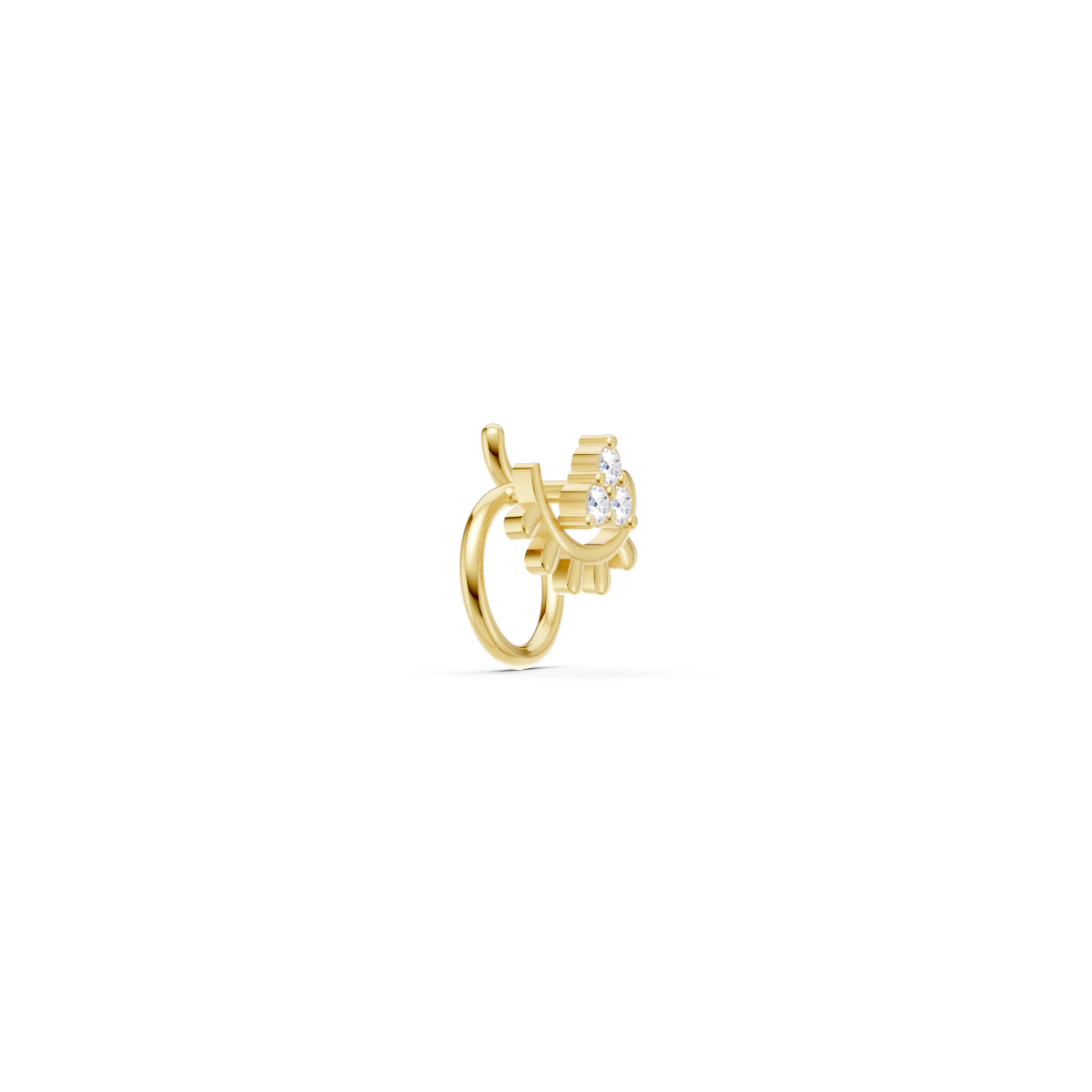 Floral Cluster Nose Pin view 3